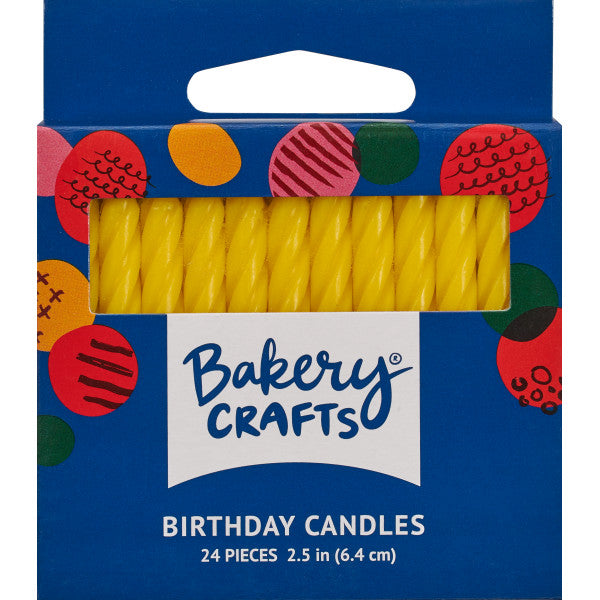 Yellow Spiral Candles, (24 pieces)