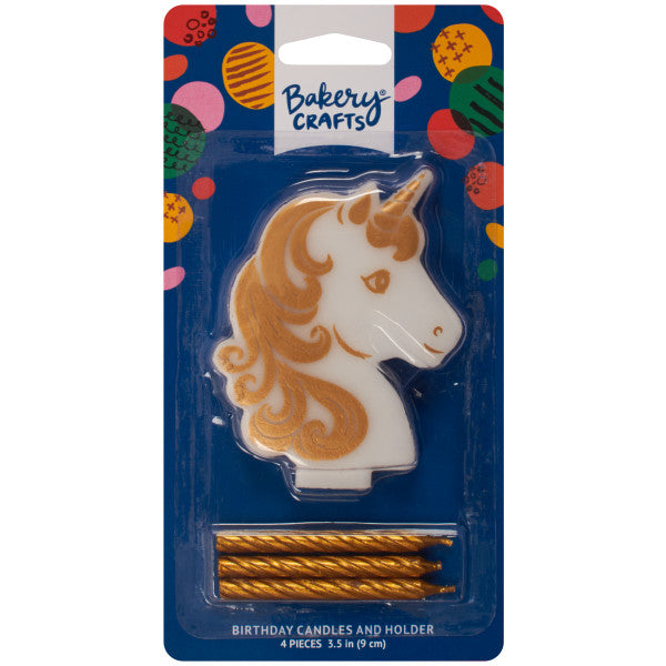 Golden Unicorn Candle Holder Set
