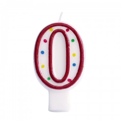 Red and White Number Candle