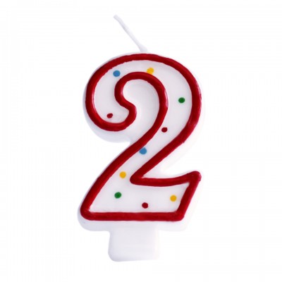 Red and White Number Candle