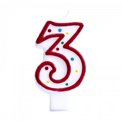 Red and White Number Candle