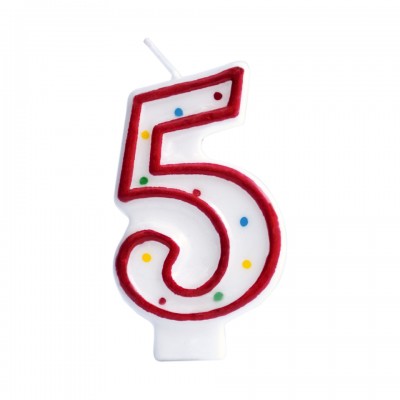 Red and White Number Candle
