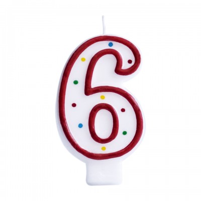 Red and White Number Candle