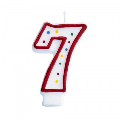 Red and White Number Candle