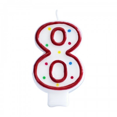 Red and White Number Candle