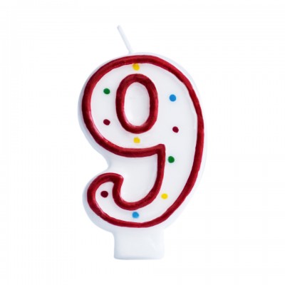 Red and White Number Candle