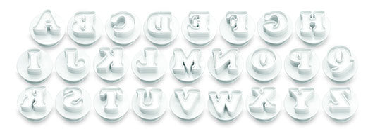 Alphabet 26-Piece Letters Fondant and Dough Plunger Cutter and Embosser Set