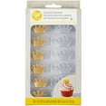 Gold and Silver Crown Icing Decorations, 12-Count