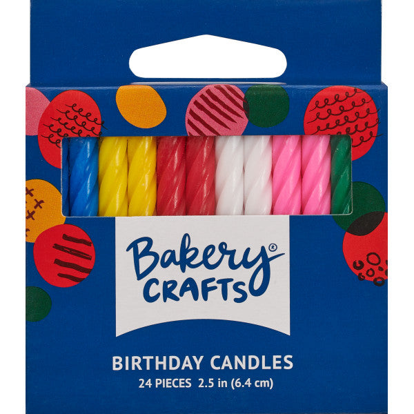 Spiral Candles, Various Colors (24 pieces)