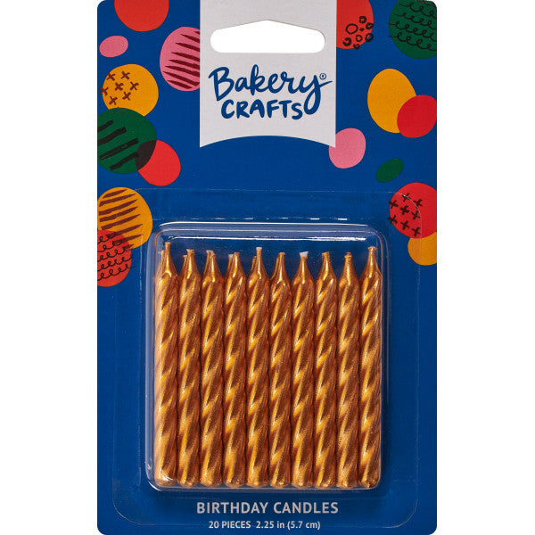 Gold Spiral Candles, (20 pieces)