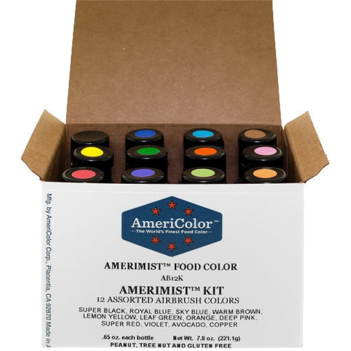 Airbrush Food Coloring Kit (qty 12 ~ .65oz each)