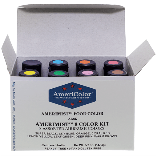 Airbrush Food Coloring Kit (qty 8 ~ .65oz each)