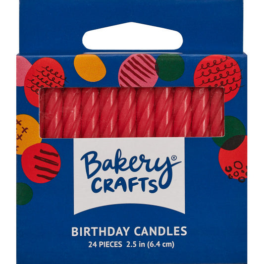Red Spiral Candles,  (24 pieces)