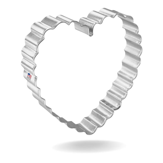 Heart Scalloped Cookie Cutter, 4 inch.