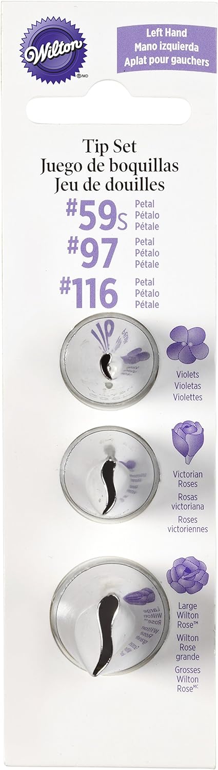 Left-Hand Petal Tips, Wilton 3 Piece Set (59S, 97, & 116)